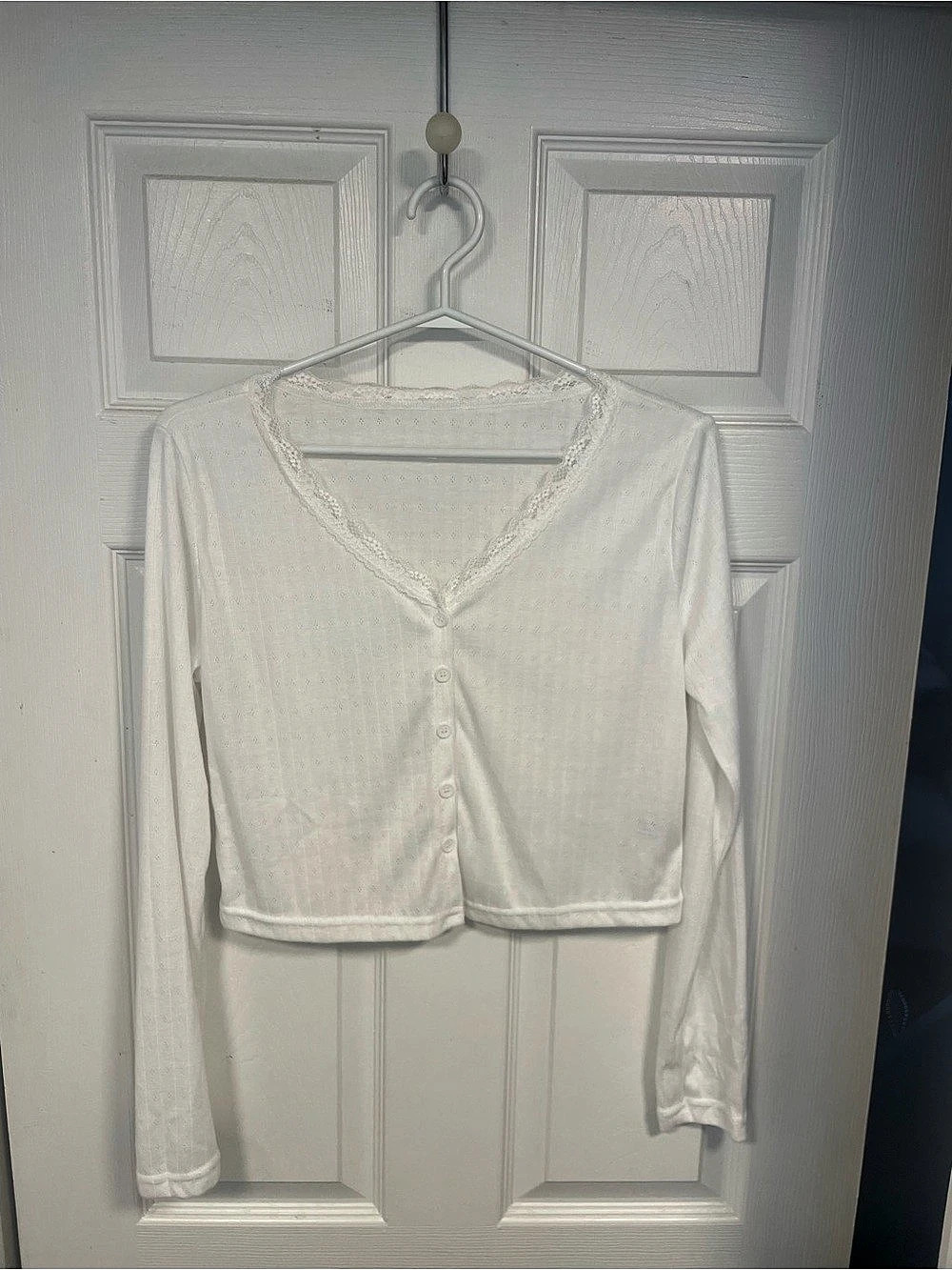 NWOT DAZY White Lace Trim top Size XL
